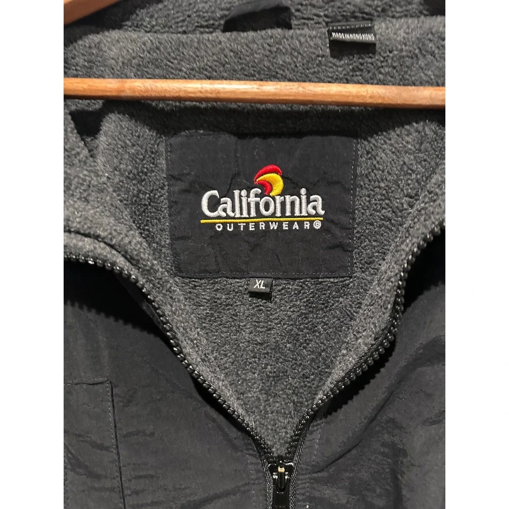 California Outerwear Mens XL Black Nylon Fleece Lined Rammax Jacket Full Zip